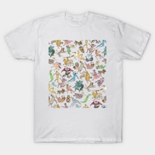 Ancient Greek Mythical Creatures repeating pattern T-Shirt